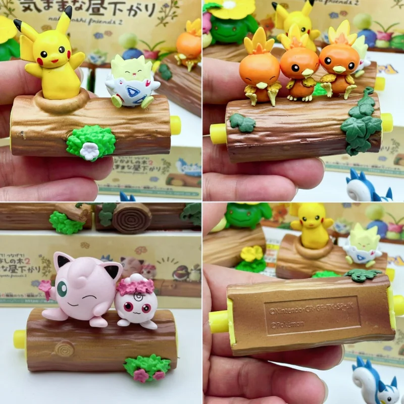 새로운  모델 우정 우드 시리즈 미니어처 장면 그림 Torchic Jigglypuff Pachirisu 인형  장난감 아이 생일 선물