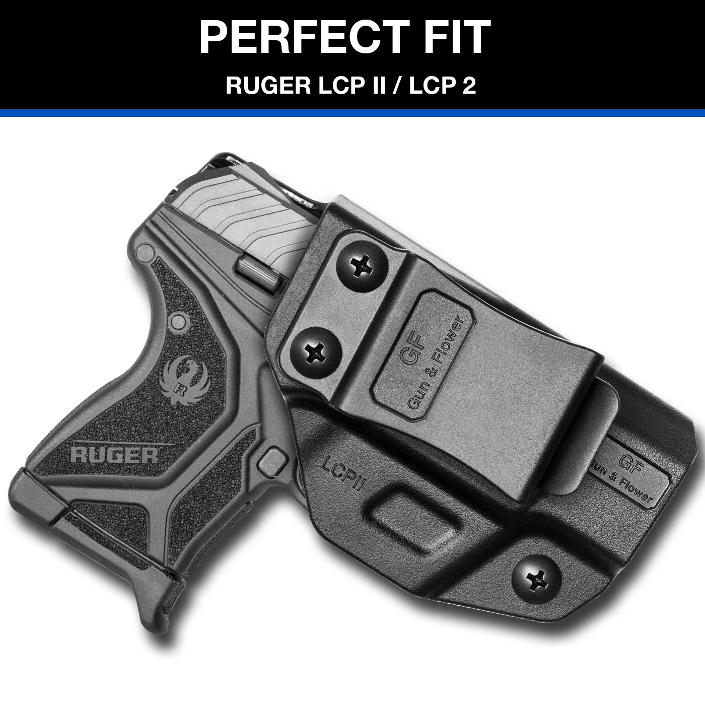 Ruger LCP 2 / LCP II、IWB ホルスター、ファストドローポリマー右手