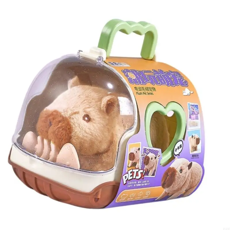 Electric Pet Plush Capybara Dolls Toy with Sound Soft Plush Toy for Children Pet Raise Animal for Preschool Kids