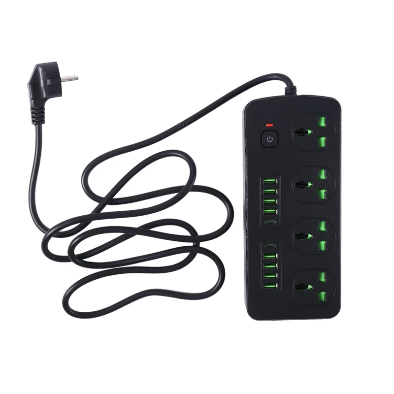 

Power Strip Plug AC Outlet Multiprise Extension Cord Electrical Socket PD USB C Ports Phone Fast Charger EU Plug