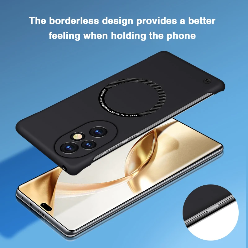 Luxury Magnetic Frameless Hard PC Phone Case with Wireless Charging Capability
