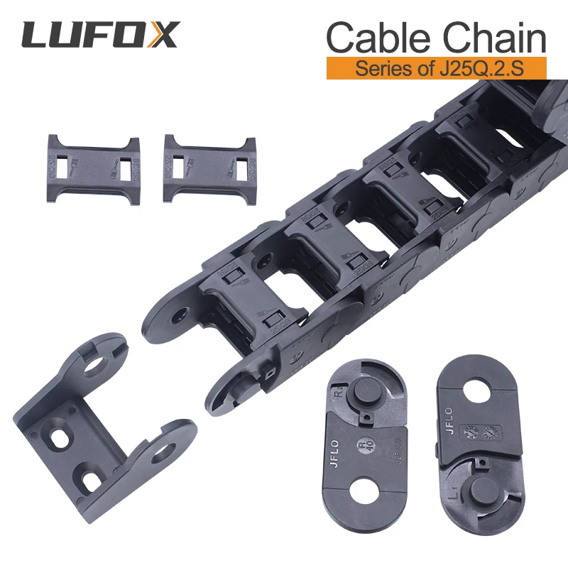 High quality 1-meter cable drag chain.Series of J25Q.2.S-Bridge type open of both side