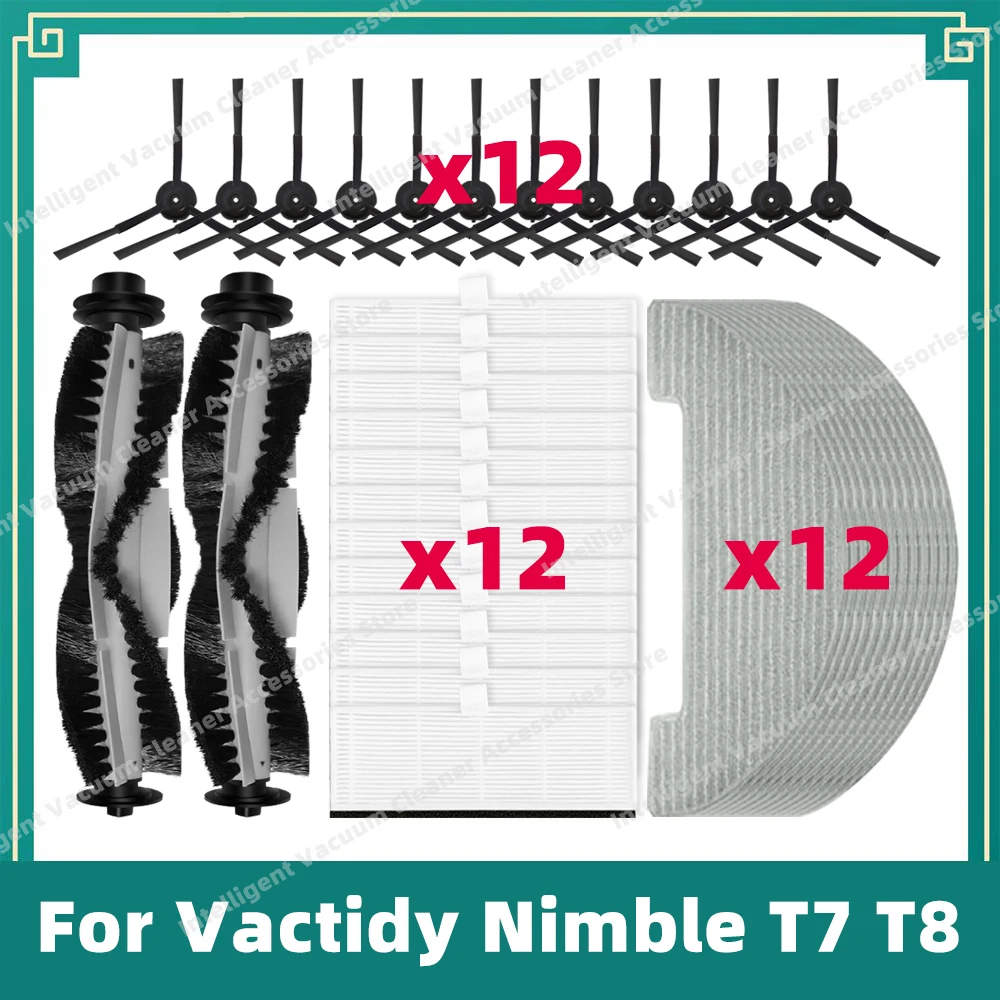 Compatibile Per Vactidy Nimble T7 T8 Robot Aspirapolvere Ricambi Accessori Di Ricambio Spazzola Principale Laterale Filtro Hepa Panno Per La Pulizia.