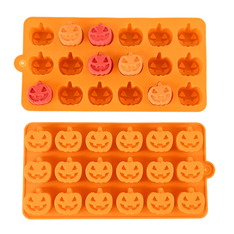 Halloween Pumpkin Silicone Mold Ghost Bat Chocolate Cookie Candy Mould Halloween Party DIY Baking Tools Cake Decoration Ice Mold