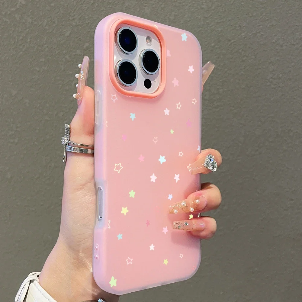 Cute Pastel Color Colorful Star Case For Samsung Galaxy S26 S25 S24 S23 Ultra S21 FE S22 Plus A57 A56 A55 A54 A34 A36 A35 Cover 4