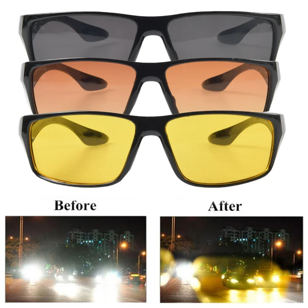 Driving Glasses Night Vision Sunglasses Anti Glare Sunglasses Anti-Glare Night Vision Driver Goggles Night Driving Enhanced Light Glasses Fashion Sunglasses Car Accessries