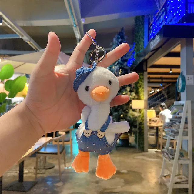 Cartoon Duck Plush Toy Keychain Kawaii Plush Stuffed Animals Key Ring Kawaii Accessories Cute Pendant for Backpack Doll 6