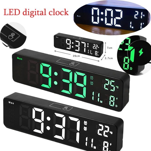 LED Digitale Wanduhr Wand Montiert Kalender Tisch Uhr Einstellbare Licht  Sensing Wecker Familial Tisch Dekoration Liefert