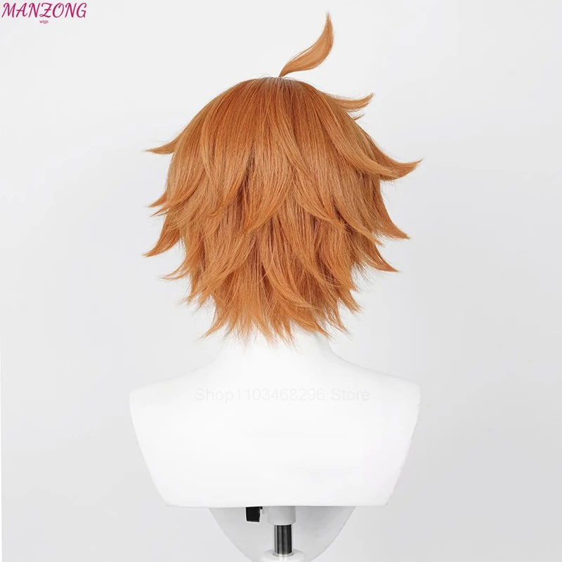 Vibrant Orange-Brown Short Cosplay Wig - Heat Resistant Synthetic Hair