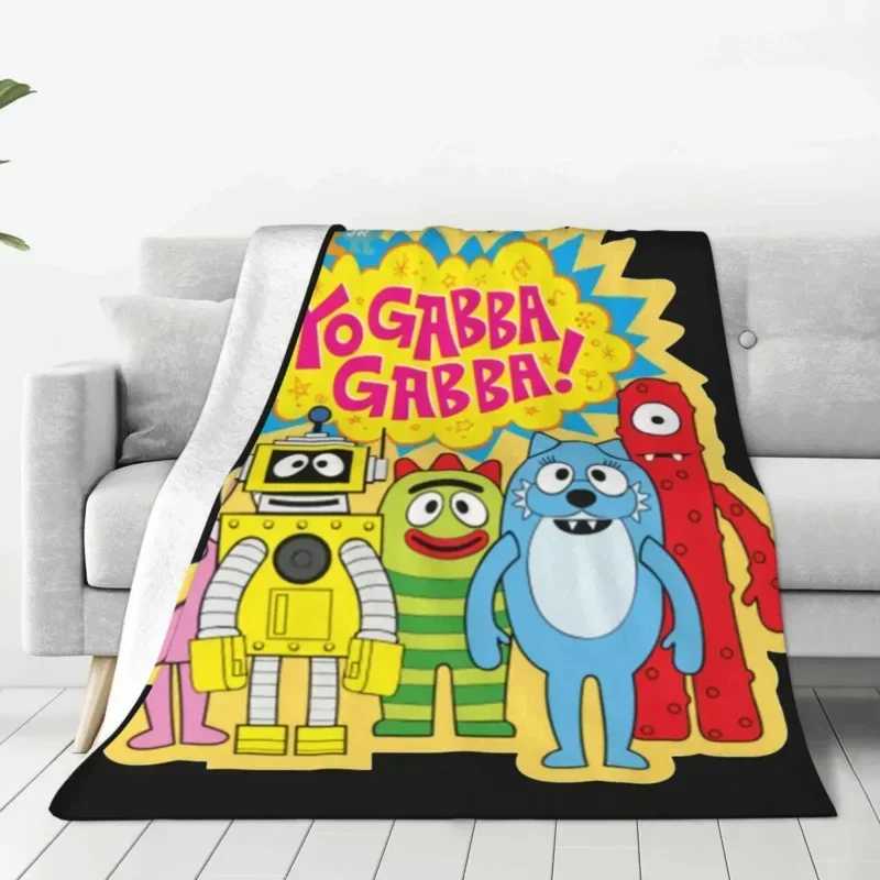 Yo Gabba Gabba Cartoon Blanket Flannel Funny Warm Throw Blanket for Bedspread Spring Autumn 2