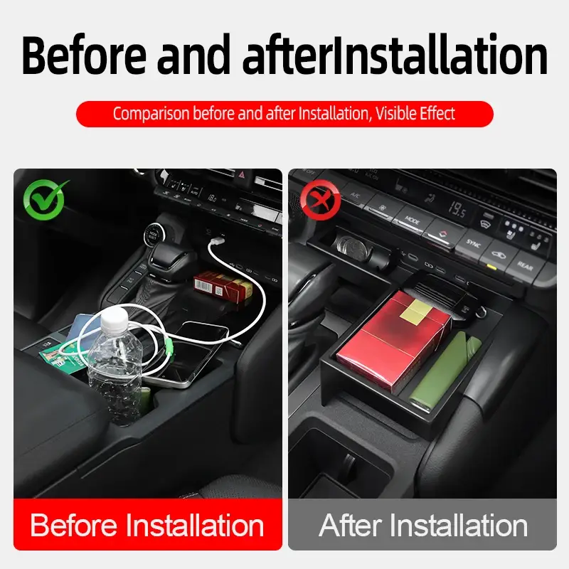For Toyota LC250 Land Cruiser j250 Prado 250 Series  2024 2025 Central Control Storage Box black Interior Upgraded Accessories - Image 2