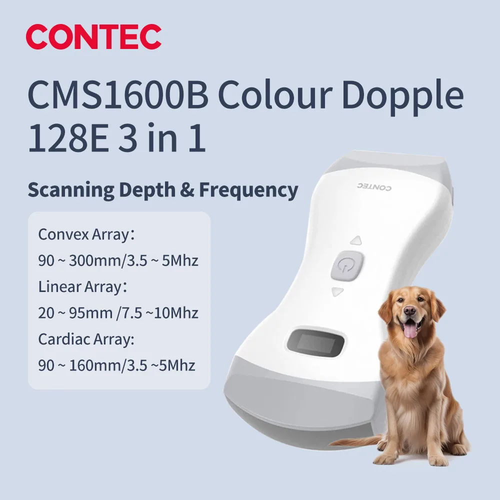 CONTEC Veterinary Color Doppler Ultrasound Machine Convex & Linear Probe for Animals Pet with WiFi and Software