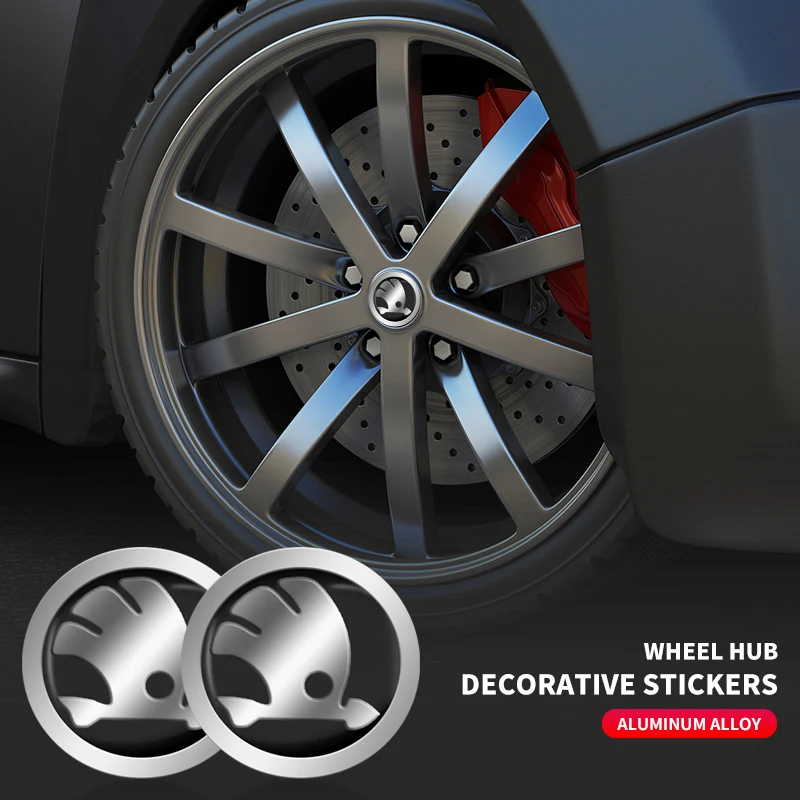 4Pcs 56Mm Car Wheel Center Hub Cap Badge Emblem Decal Wheel Sticker Per Skoda Octavia 2 3 Rapid Kodiaq Karoq Fabia Kamiq Superb