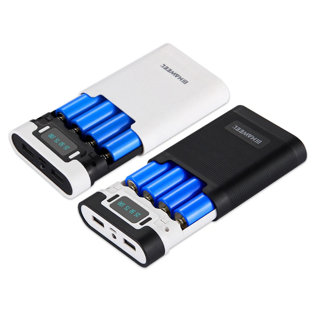 18650 배터리 박스 케이스, DIY 보조배터리 듀얼 USB 충전기 쉘, QC3.0 충전, DIY 쉘 C 타입 PD 디지털 디스플레이, 10000mAh, 4 슬롯