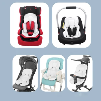 아기 유모차 쿠션 카시트 삽입 아기 머리 목 지지대 베개 매트리스, 통기성 메쉬 라이너 매트, 유모차 보온 매트리스 상품 이미지