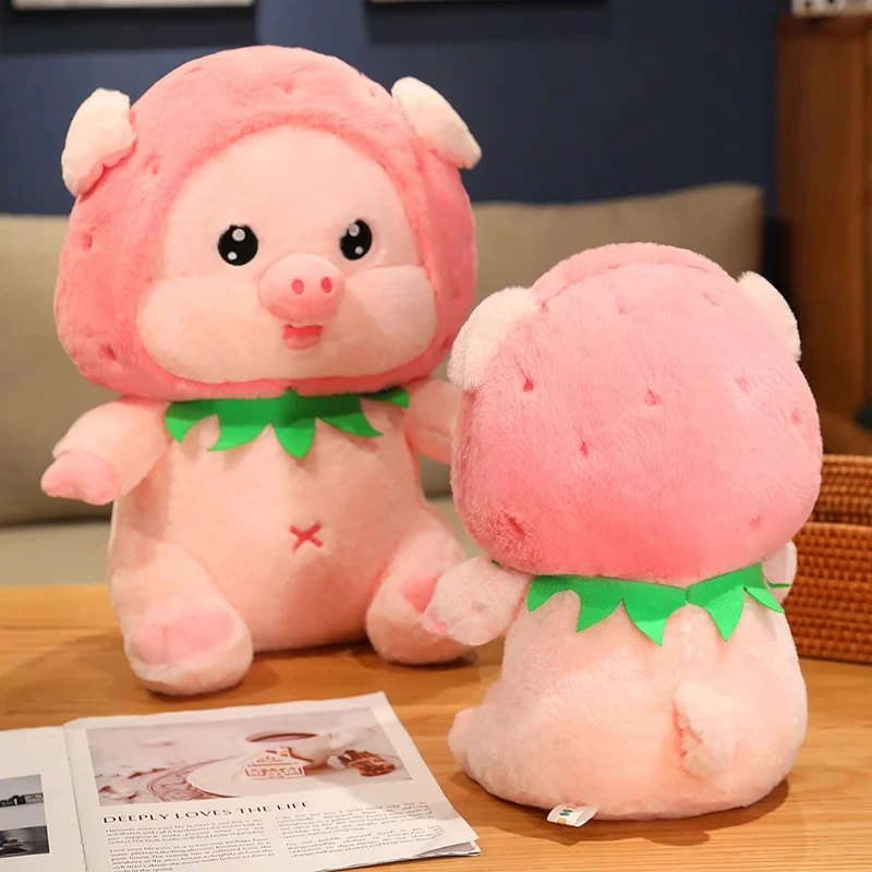 

Creative Cute Strawberry Pig Plush Toys Kawaii Stuffed Animals Soft Pink Piggy Peluche Doll Room Decor for Kids Girls Xmas Gifts
