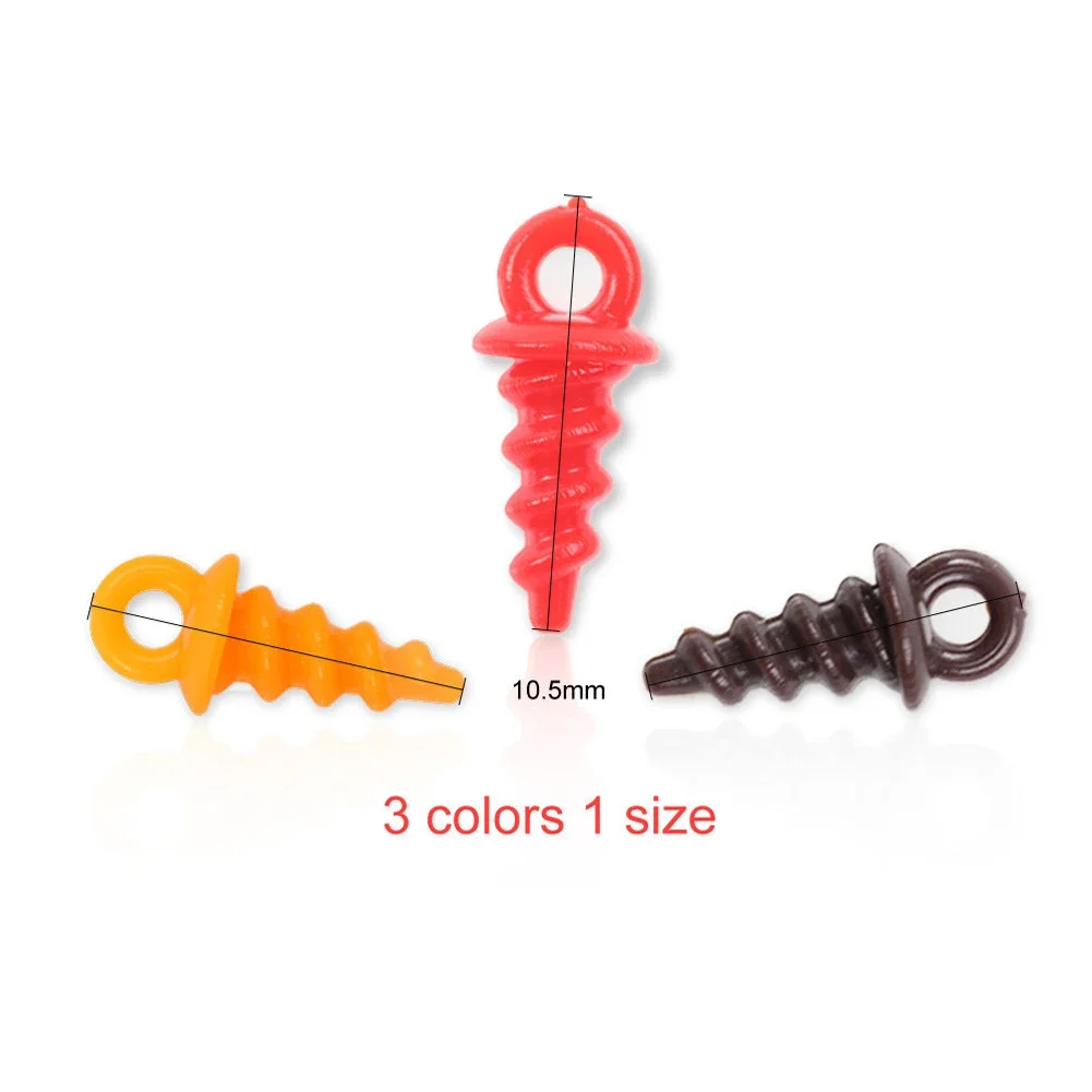 50pcs Carp Fishing Boilies Feeder Bait Screw Holder 10.5mm Fishing Accessories For Taps Lure For Floss Hairs Hair Stops