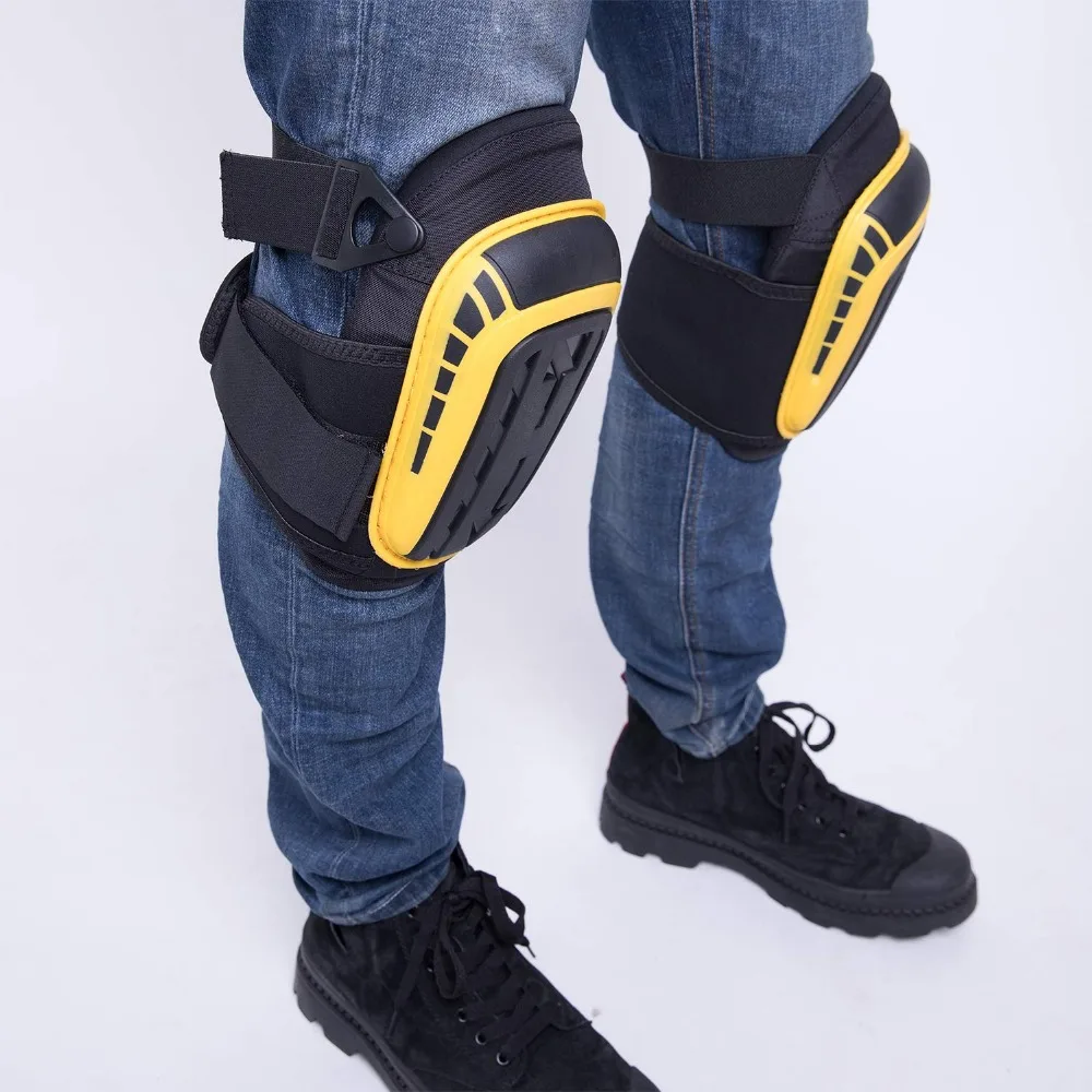 Professional Heavy-Duty Knee Pads Foam & Gel Cushioning with Double Straps, Ergonomic for Flooring,Construction,Carpentry work