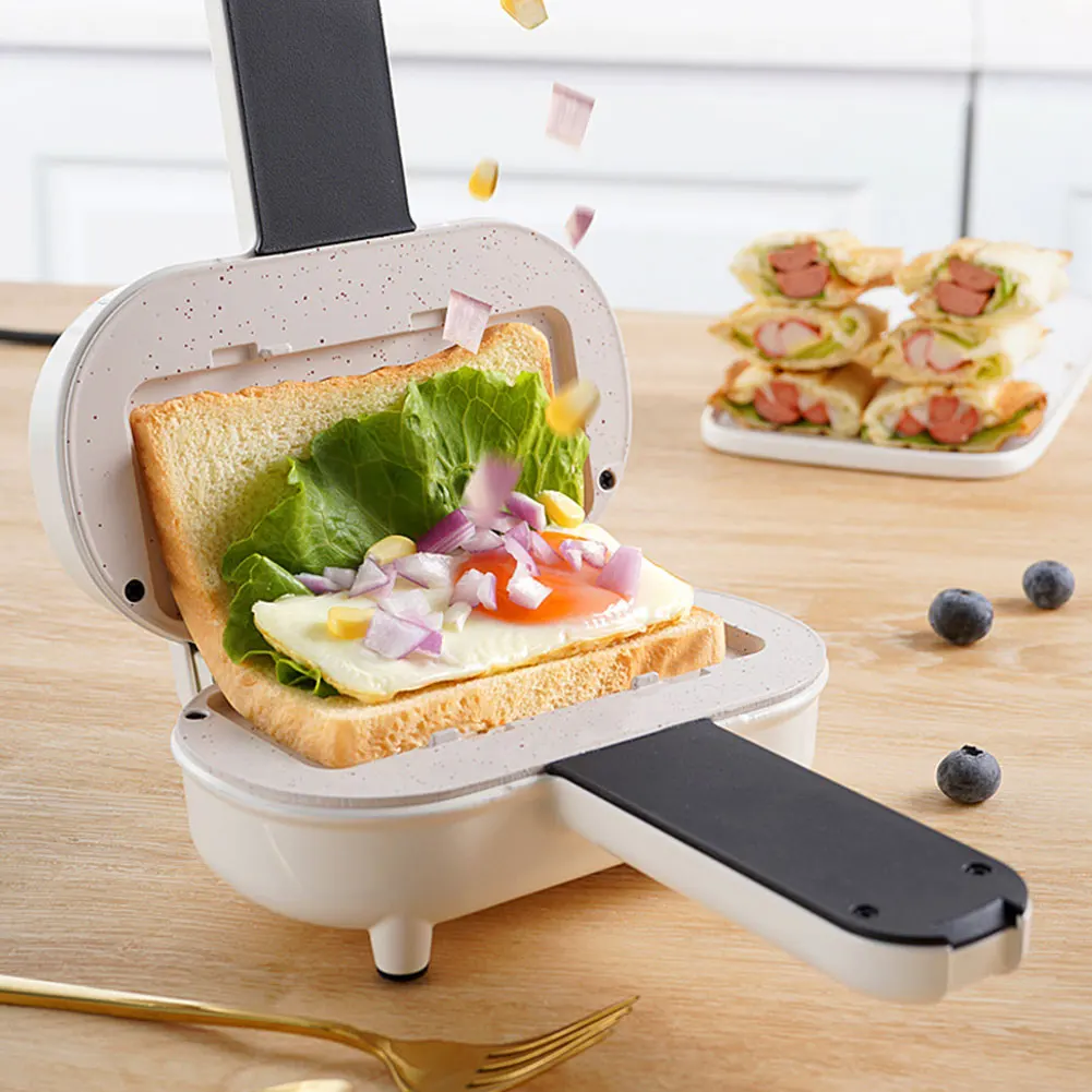 Sandwich Maker Bread Hot Dog Toaster Spill Proof Panini Press Double Sided Sandwich Making Machine Non Stick for Breakfast Maker