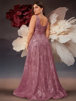 حجم كبير فاخر عميق الخامس الرقبة الترتر الأزرق مساء اللباس المرأة أنيقة الخامس الظهر حفل زفاف طويل حفلة موسيقية فساتين لحفلات الكوكتيل 2