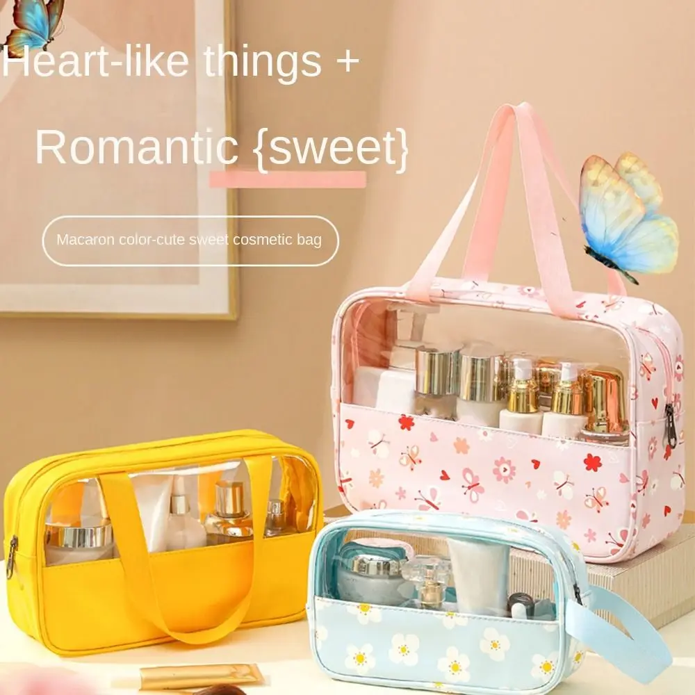 

3pcs Printed Patchwork Cosmetic Bag Fashion Cosmetic Pouch Large-Capacity Toiletry Bag Waterproof Travel Storage Bag