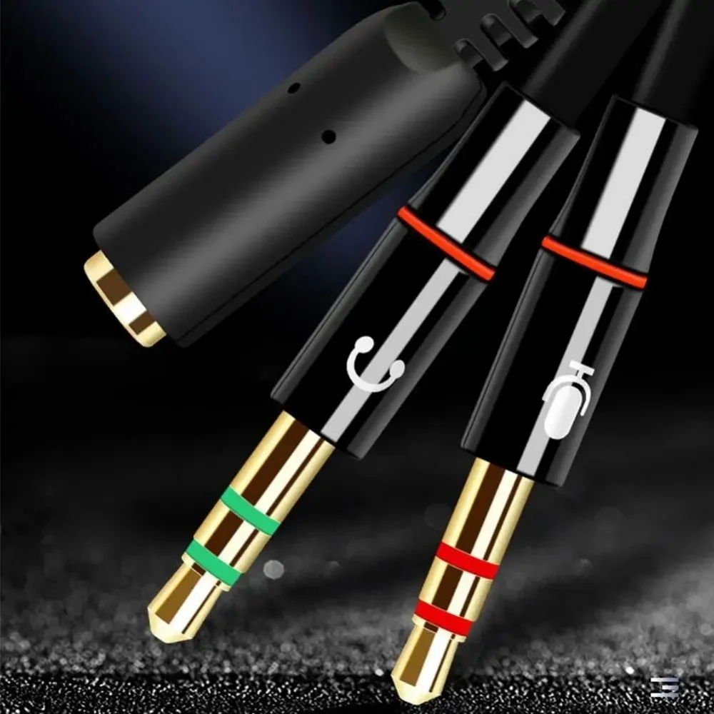3.5mm Audio Splitter Cable 1 Male to 2 Female Y Splitter for Computer Laptop Headphone Microphone AUX Jack Adapter