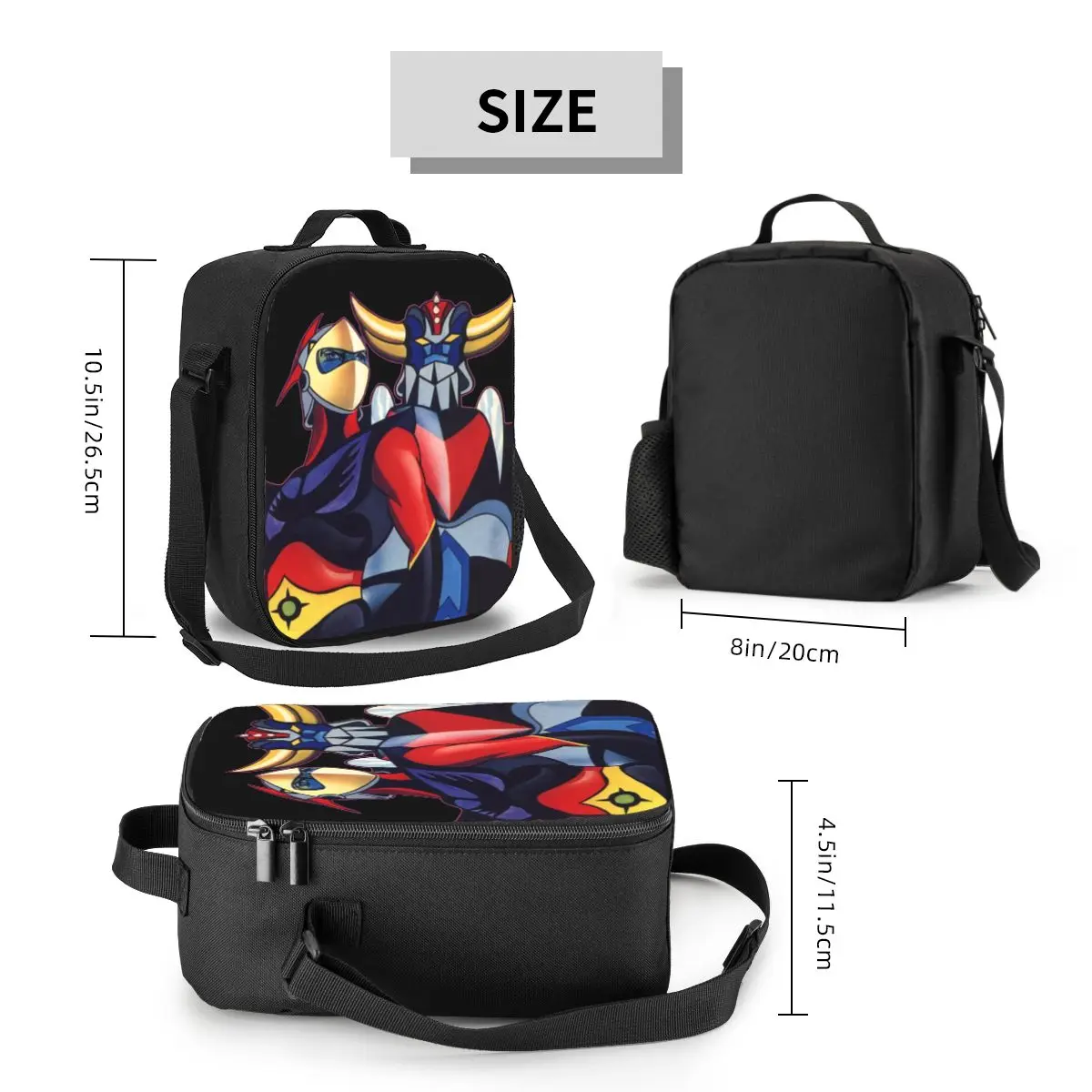 Custom Grendizer Goldrake UFO Robot Lunch Bag Women Warm Cooler Insulated Lunch Boxes for Student School