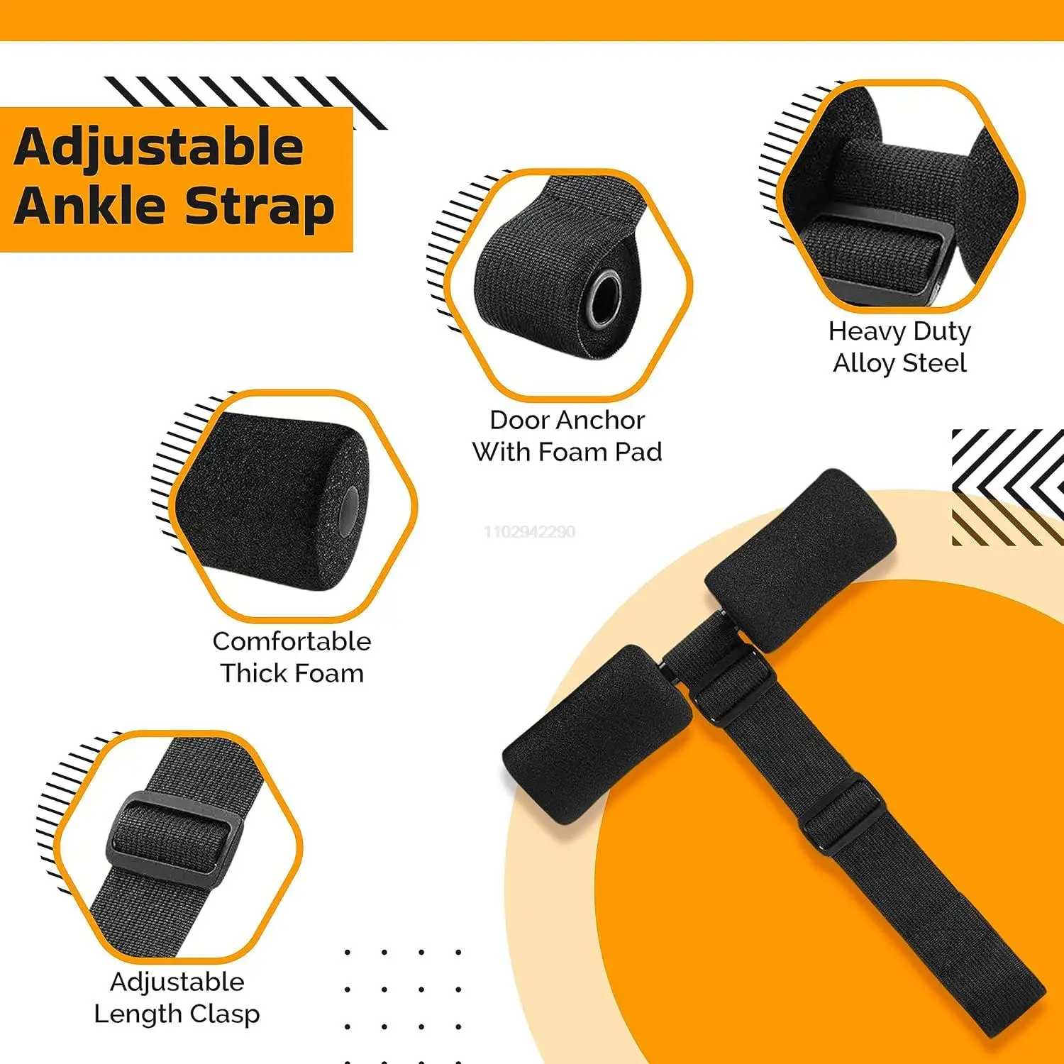 Adjustable Hamstring Curl Strap 1PC for Exercise