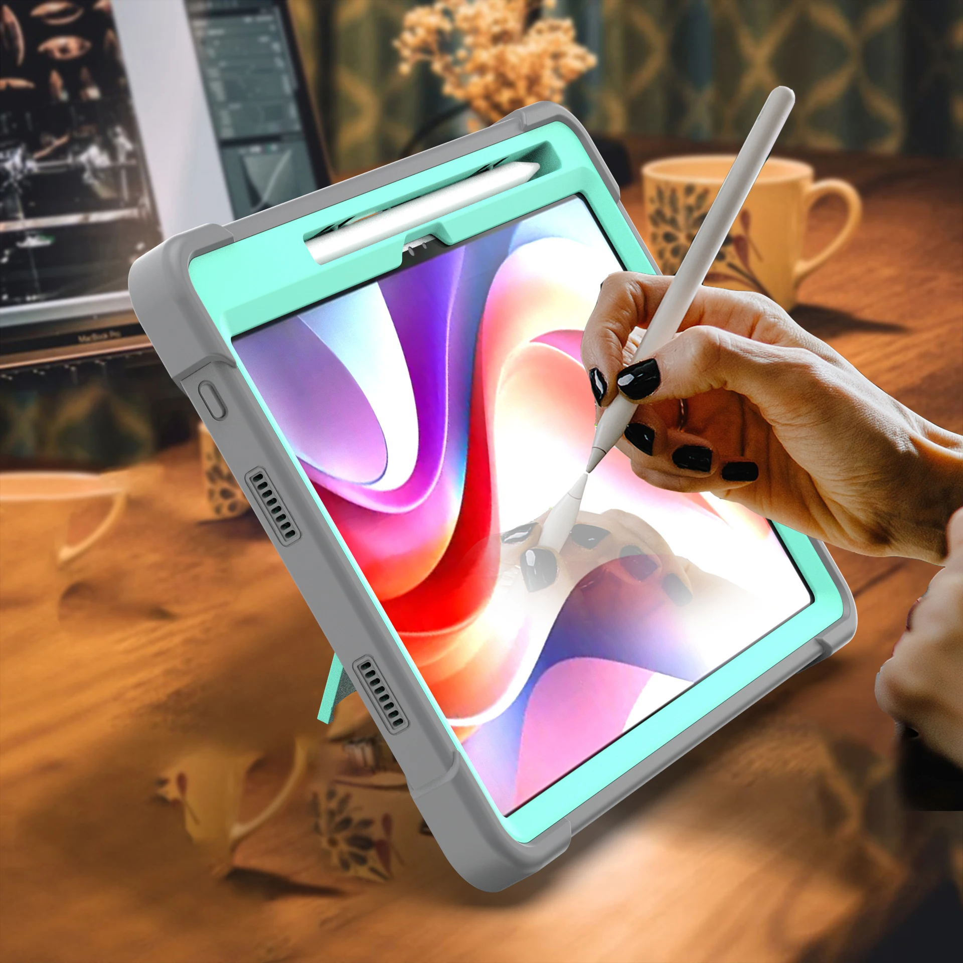 Heavy Duty Protective Tablet Stand Cover with Pen Slot