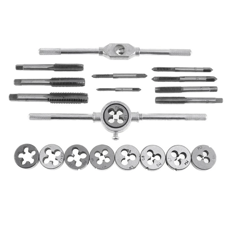 

Tap And Die Set 20Pcs Tap Wrench Threading Tools Metric/Imperial Hand Tapping Tools For Screw Thread Tap Die Tap