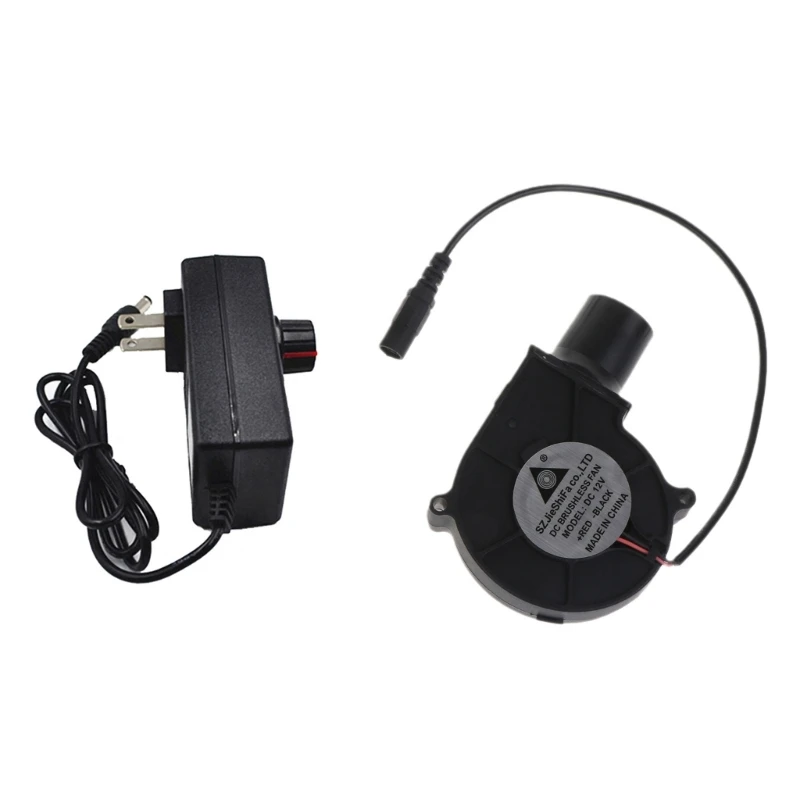 

US Plug BBQ Air Blower Portable BBQ Fan Air Blower Handheld Barbecue Air Fan 12V F1FB
