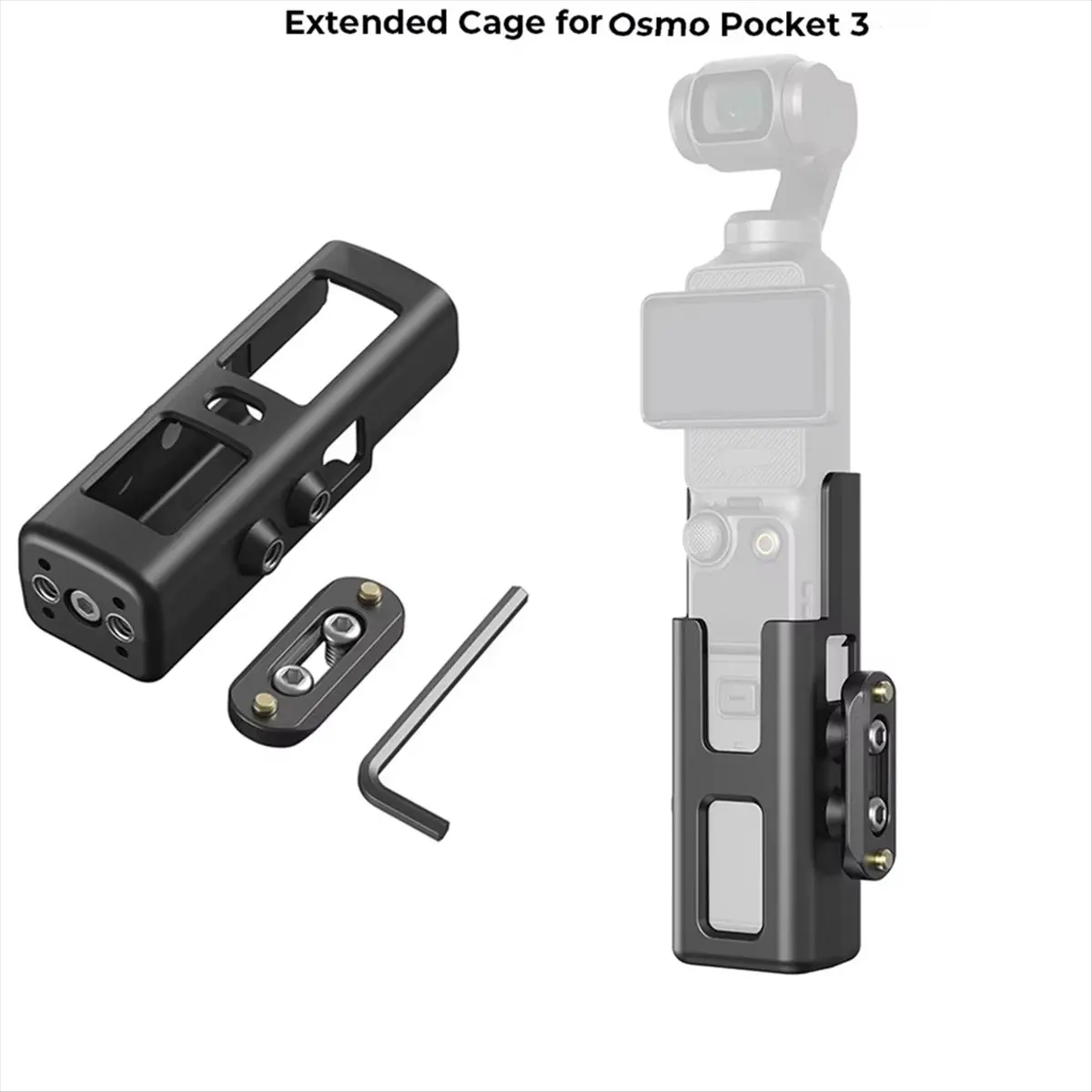 DJI 오즈모 포켓 3용 M05K 신형 확장 케이지, NATO 레일, 핸들, 매직암 5117용 마운트가 있는 보호 어댑터 케이지