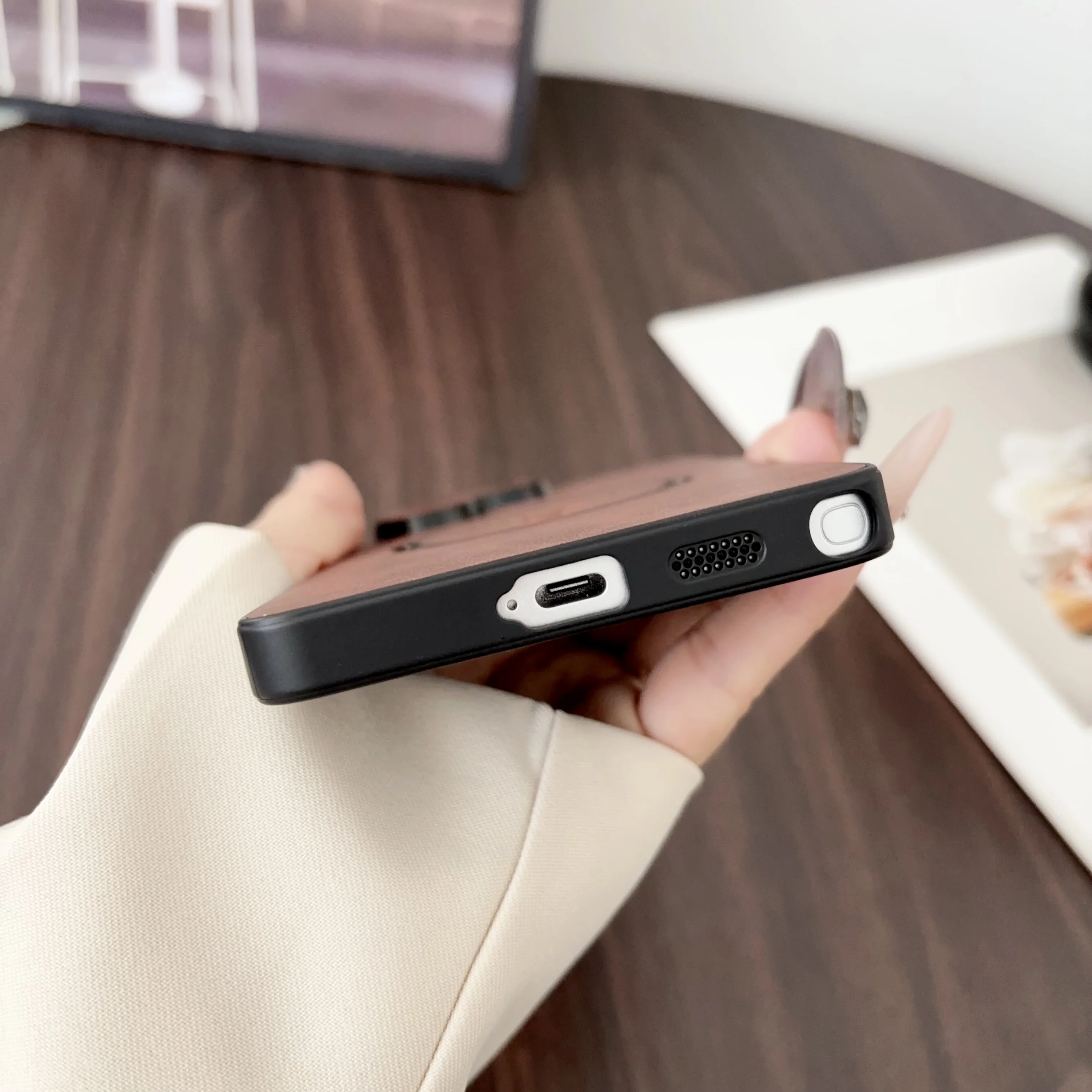 Luxury PU Leather Cartoon Deer Case with MagSafe Wireless Charging Support