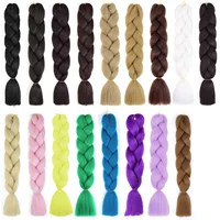 Extensions capillaires synthétiques violettes de 24 pouces, pour tresses au Crochet, tresses queue de cheval Jumbo, coiffure Ru Mi, cheveux multicolores 3