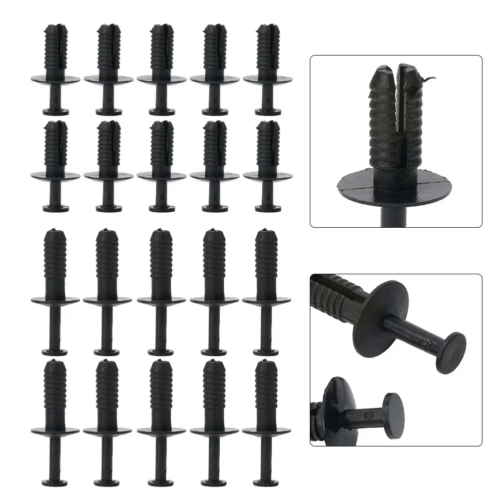 20pcs Car Bumper Expanding Rivet Fastener Auto Fender Door Trim Panel Liner Wheel Arch Clips for BMW E30 E39 E46 E53 E60 auto fasteners plastic rivets