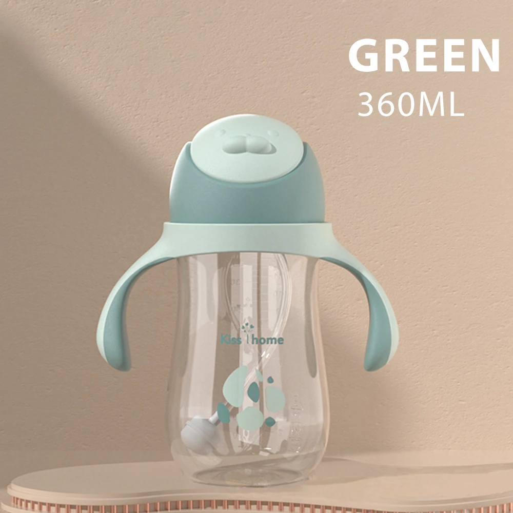 240ML baby bottles feeding bottle baby wide-caliber milk bottle with straw handle newborn straw BPA free