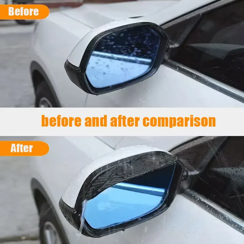 2Pcs Flexible Car Rearview Mirror Protector Rain Eyebrow Cover Universal Sun Visor Rain Shield Protector Car Accessories rearview mirror rain shield rearview mirror rain eyebrow car rearview mirror visor rearview mirror rain guard rearview mirror visor