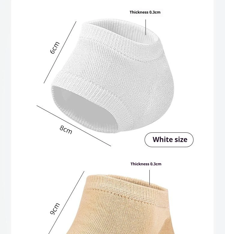 2 Stück/4 Stück NEUE Fersenschutz-Pads Gel-Fersenschutz Anti-Riss-Füße Halbgrößen-Socken Unisex Fußpflege-Pads – Detail 2