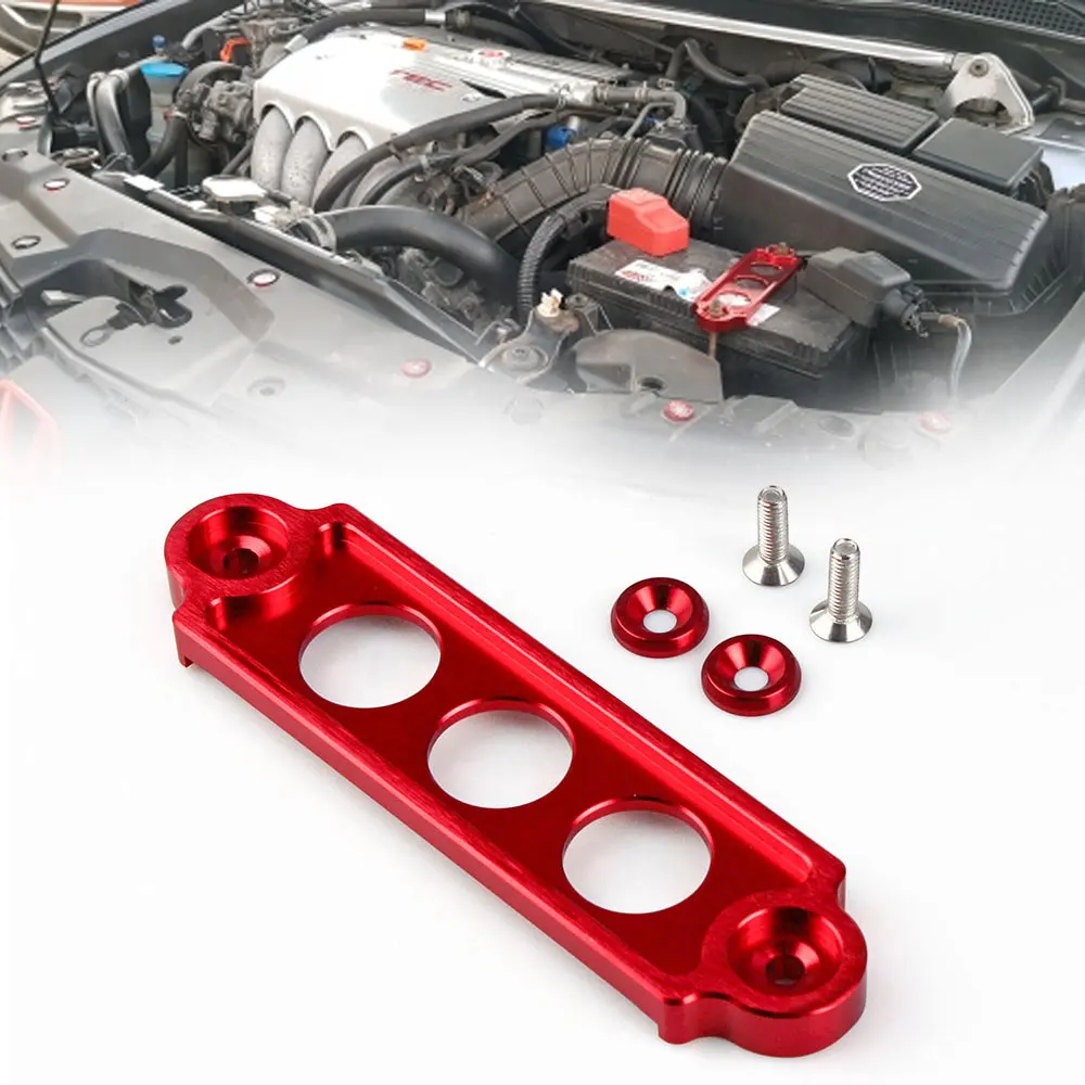 Aluminum Car Racing Battery Tie Down Hold Bracket Lock Anodized Battery Tie Down Brace Holder for Honda Civic/CRX 88-00