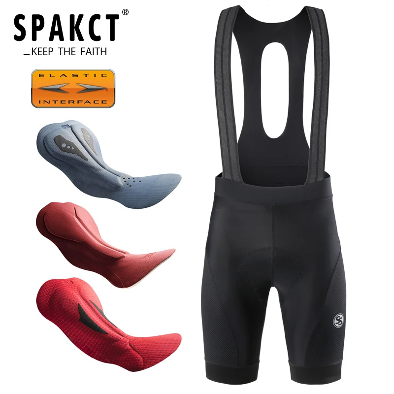 Spakct Elastic Interface® Cushion Men Cycling Bib Shorts Pro Mtb Mountain Road Bike Short Pants