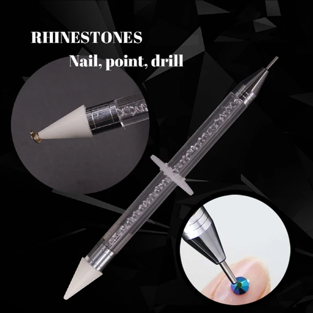 Wax Pencil for Rhinestones,Acrylic Handle Nail Art Rhinestone Applicator  Double Head Dotting Pen Jewel Rhinestone Picker Tool - AliExpress