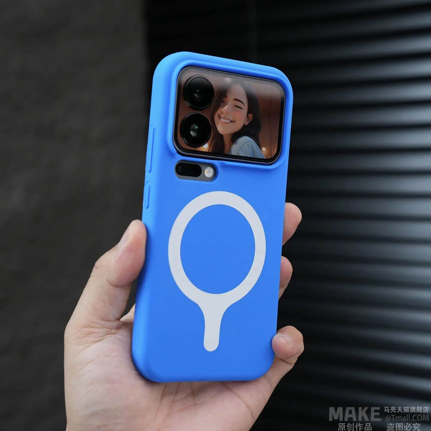 Magnetic Liquid Soft Silicone Rubber Phone Cover with Built-In Velvet Protective Back Shell