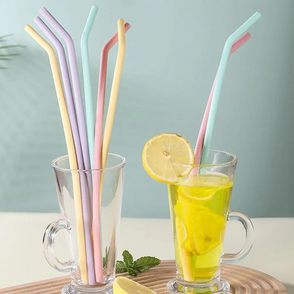 Reusable Silicone Straws with Straw Charms