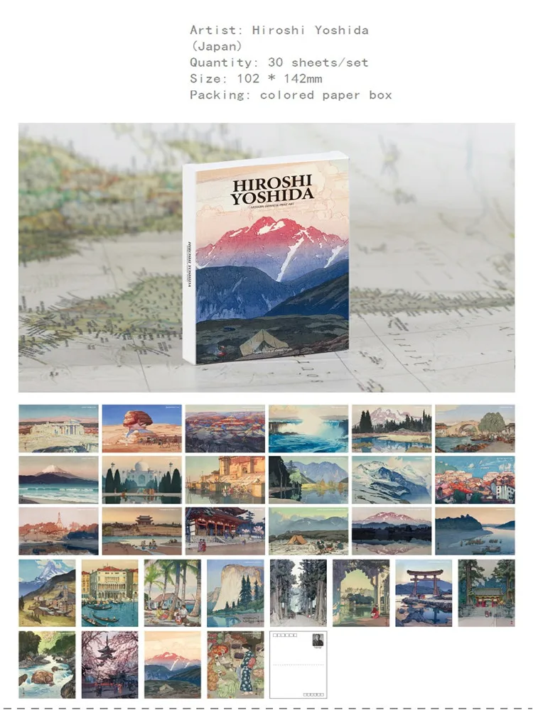 Wholesale Boxed Postcards Art Theme Greeting Message
