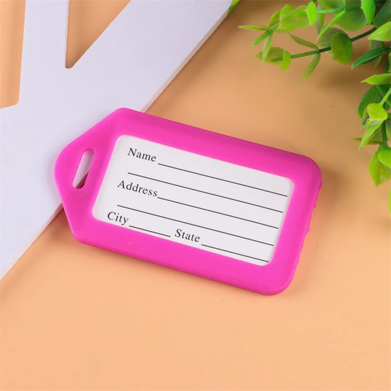20 stücke Gepäck anhänger Koffer etikett Tasche Reise zubehör Gepäck tasche Tag Name Adresse ID Etikett Plastik koffer Gepäck anhänger – Detail 17