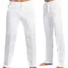 2023 Men's Stand Pocket Casual Linen Pants Solid White Gray Trouser Plus Size 3xl Mens Elegant Fashion Sweatpants Men Streetwear 1