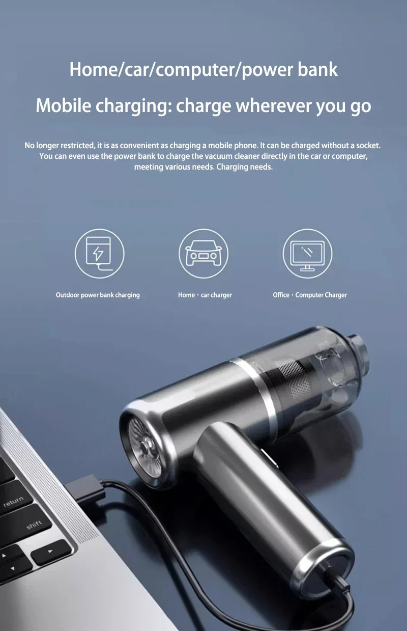 Description Picture 3 of item1995000PA 5 in 1 Car Vacuum Cleaner Powerful Cleaning Machine Wireless Portable Vacuum Cleaner Home For Home Appliance Car New