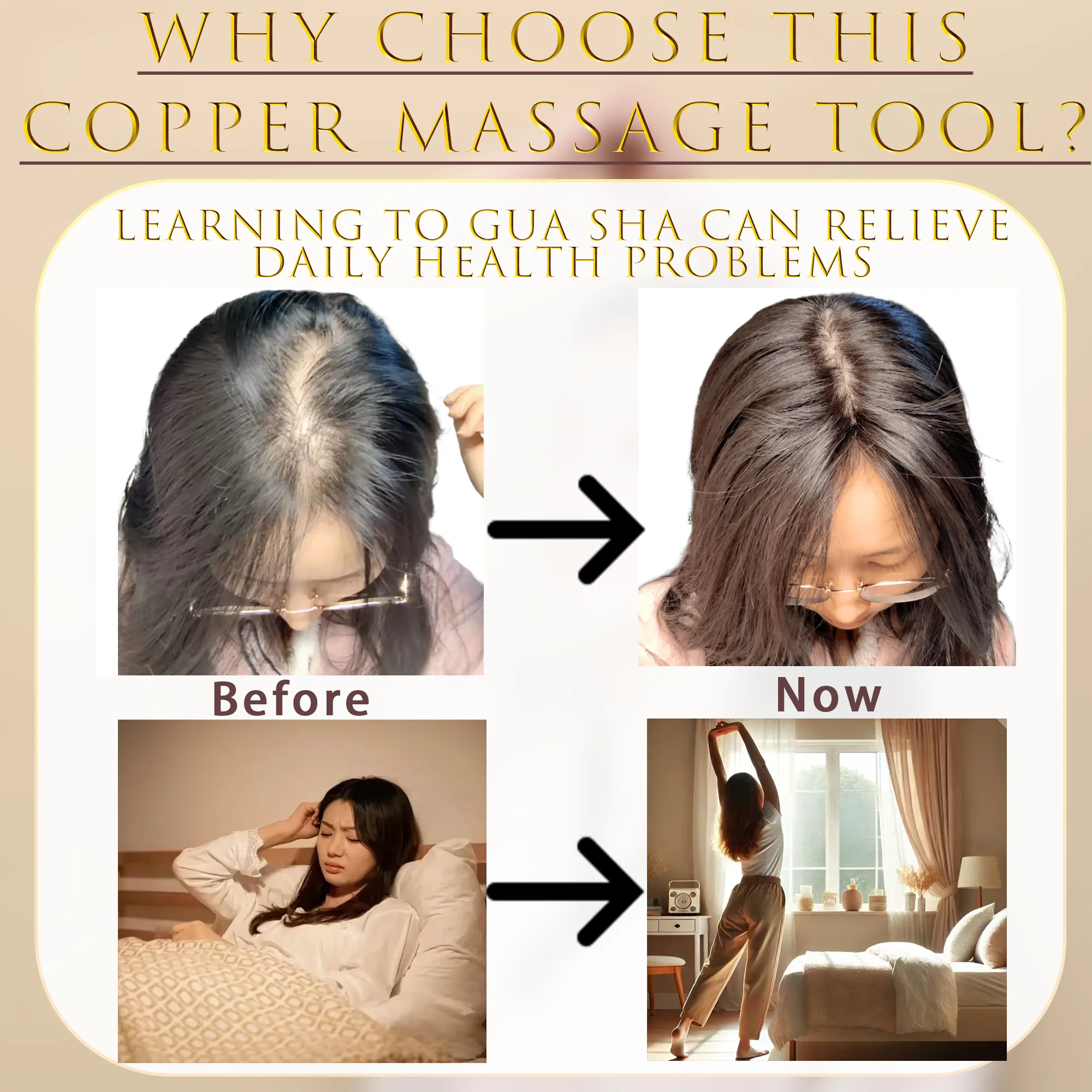 Gua sha comb massage comb scalp massage copper scraping massager Head meridians Spa tool Meridian Massager  Hair maintenance