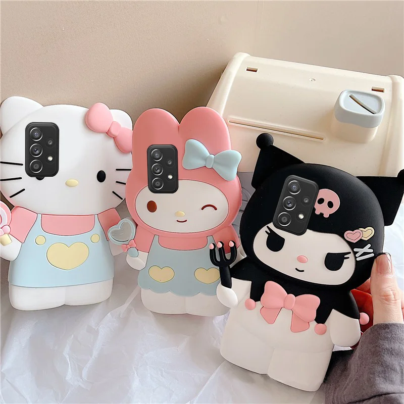 

Sanrio Hello Kitty Kuromi pink kawaii silicone soft shell Phone Cases For Samsung A72 A71 A52 A51 A32 4G 5G Back Cover