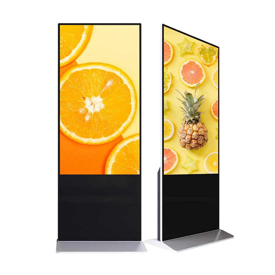 Ultra Dunne Vloerstaande Reclame Kiosken 32 55 65 Inch Digital Signage En Displays Custom Touch Screen Kiosk